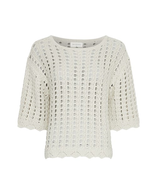 MSCH Fairyn 2/4 Pullover, Hulmønster, Creme
